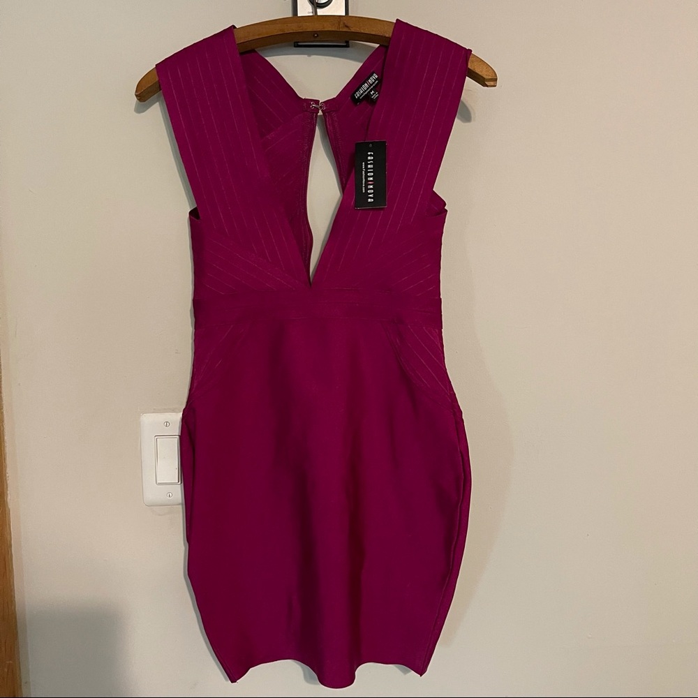 💙 Deep V bandage dress purple medium